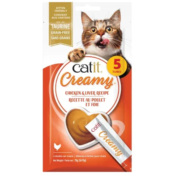 Catit Creamy Lickable Chicken & Liver Recipe Cat Treat - Image 12