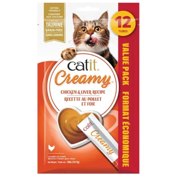 Catit Creamy Lickable Chicken & Liver Recipe Cat Treat - Image 13