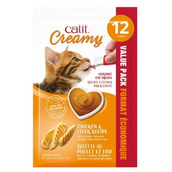 Catit Creamy Lickable Chicken & Liver Recipe Cat Treat - Image 15