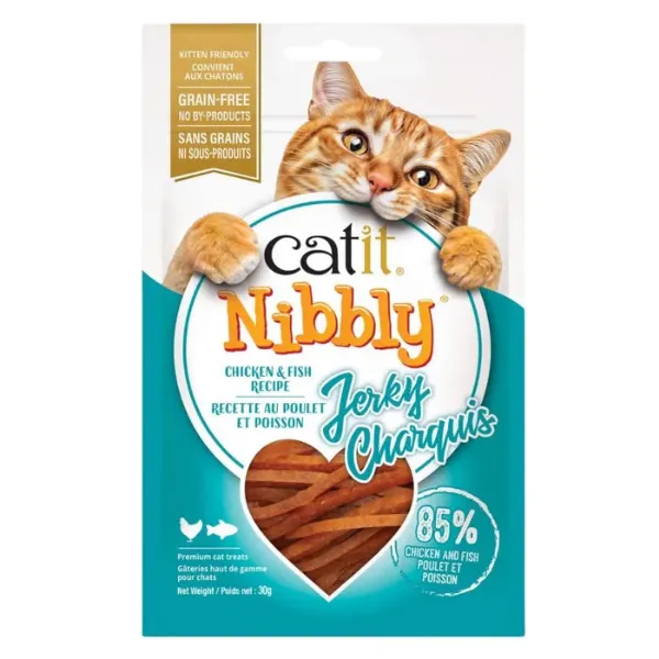 Catit Nibbly Jerky Chicken & Fish Recipe Cat Treats