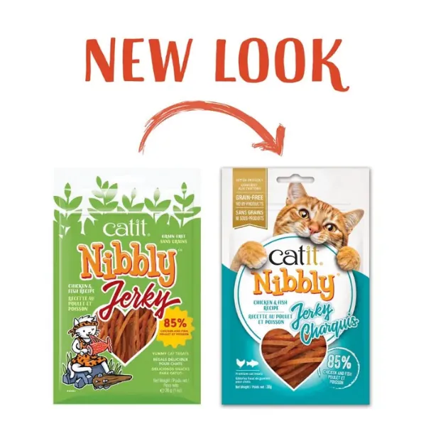 Catit Nibbly Jerky Chicken & Fish Recipe Cat Treats - Image 2