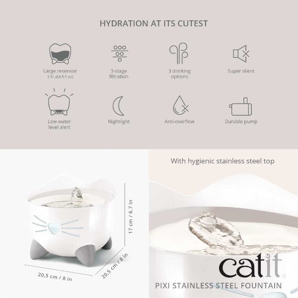 Catit PIXI Stainless Steel Fountain - Image 2