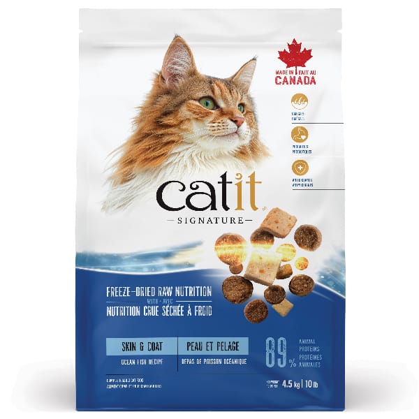 Catit Signature Freeze-Dried Raw Nutrition Skin & Coat Ocean Fish Recipe Adult Dry Cat Food - Image 8