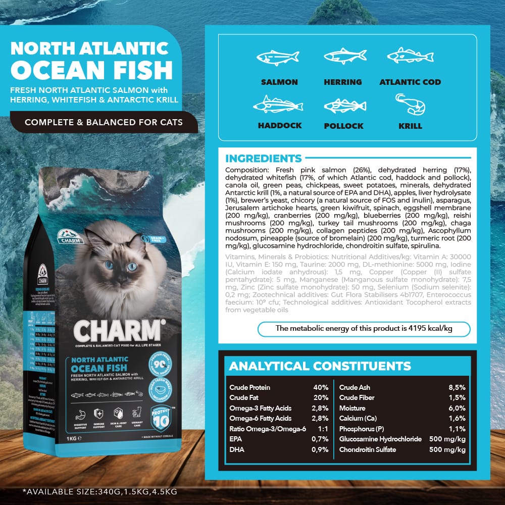 CHARM North Atlantic Ocean Fish Dry Cat Food - Image 10