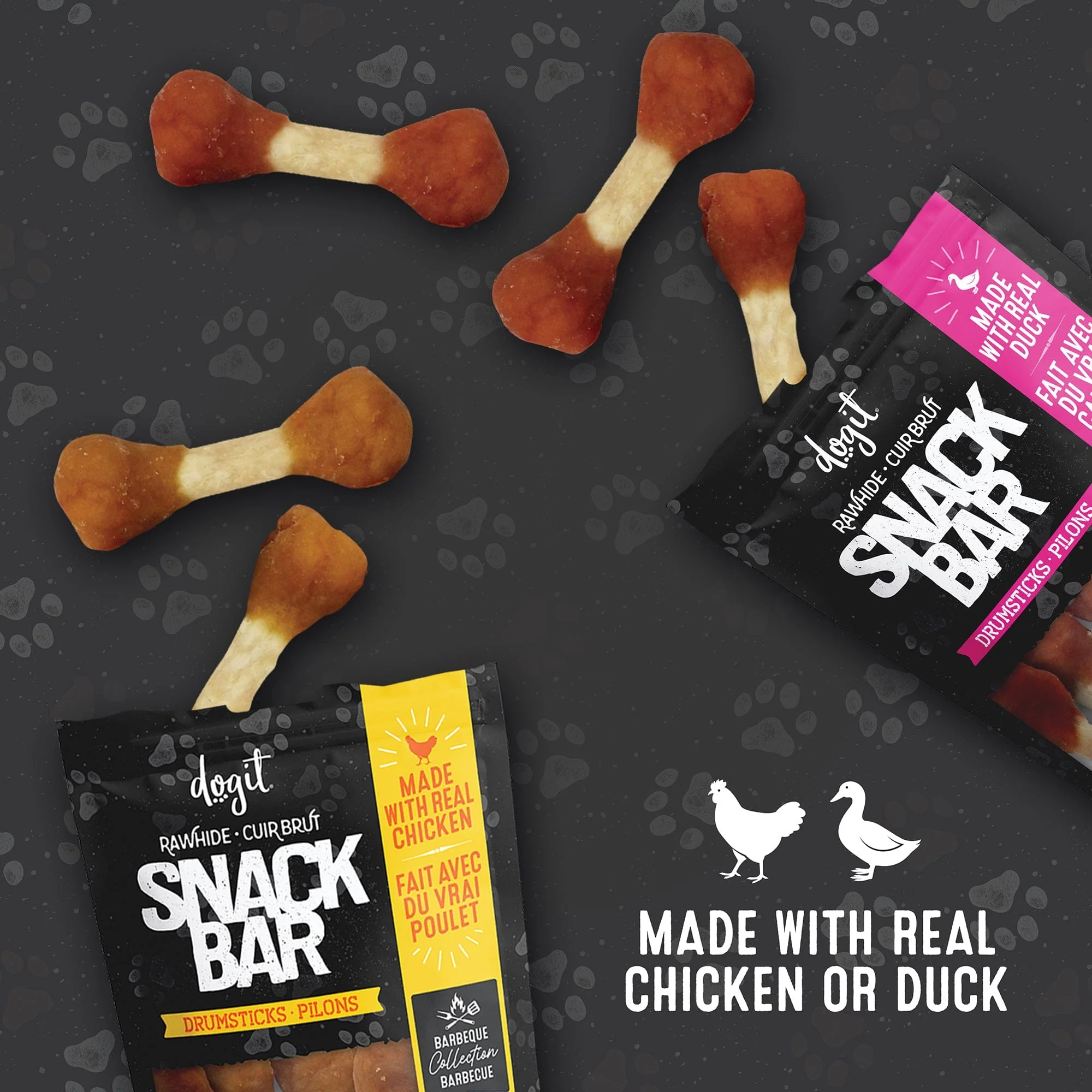 Dogit Snack Bar Duck & Beefhide Drumsticks - Image 2
