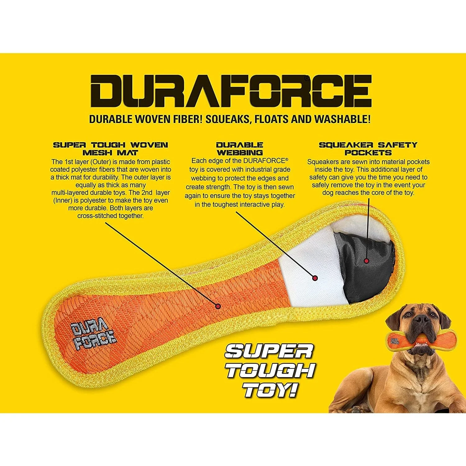 Tuffy DuraForce Blue Dragon Plush Dog Toy - Image 5