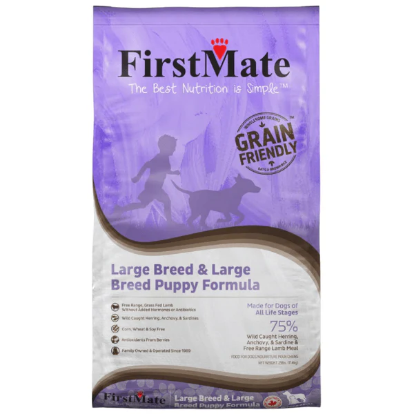 FirstMate Grain Friendly Large Breed & Large Breed Puppy Dry Dog Food, 25lb