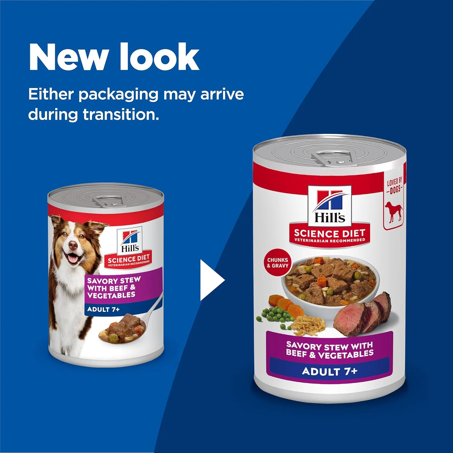 Science Diet Savory Stew with Beef & Vegetables Adult 7+ Canned Dog Food, 12.8oz - Image 2