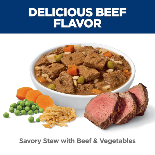 Science Diet Savory Stew with Beef & Vegetables Adult 7+ Canned Dog Food, 12.8oz - Image 3