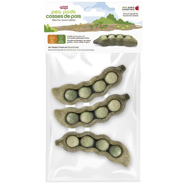 Living World Edible Pea Pods Chew Toy