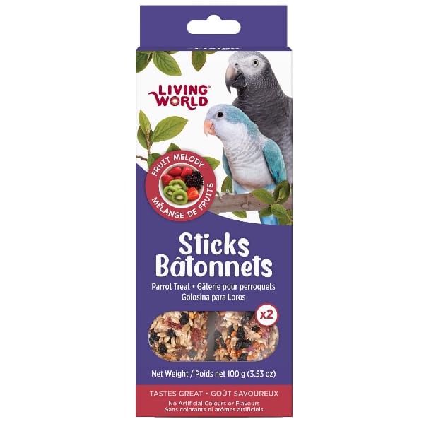 Living World Parrot Treat Sticks - Fruit Melody