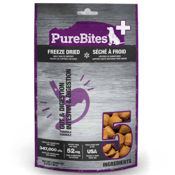PureBites+ Digestion Freeze Dried Dog Treats, 85g