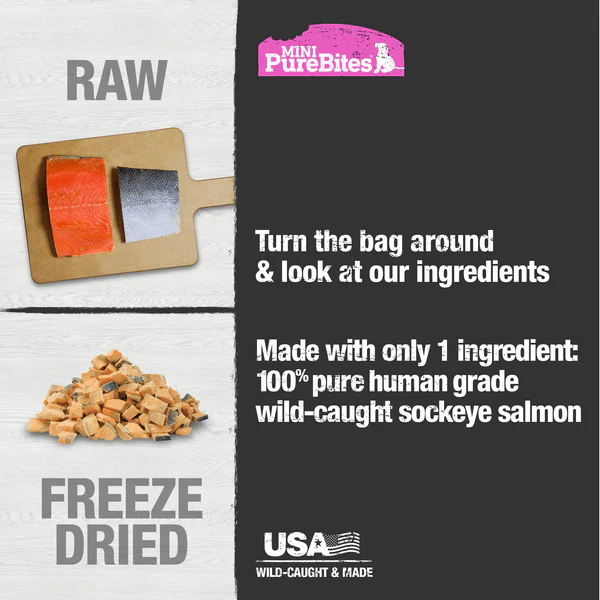 PureBites Freeze Dried Mini Training Salmon Dog Treats, 49g - Image 2