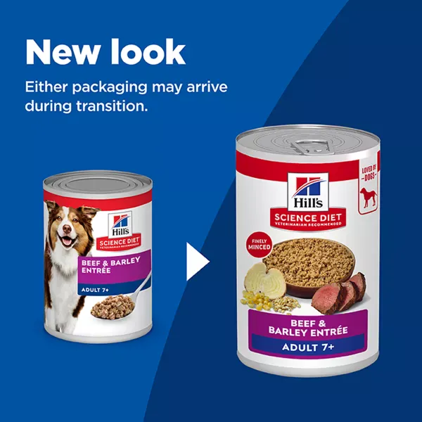 Science Diet Beef & Barley Entree Adult 7+ Canned Dog Food, 13oz - Image 2