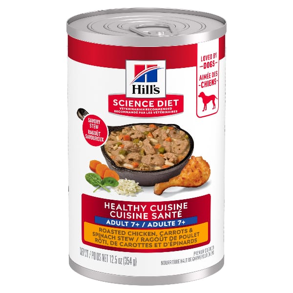 Science Diet Healthy Cuisine Roasted Chicken, Carrots & Spinach Stew Adult 7+ Canned Dog Food, 12.5oz