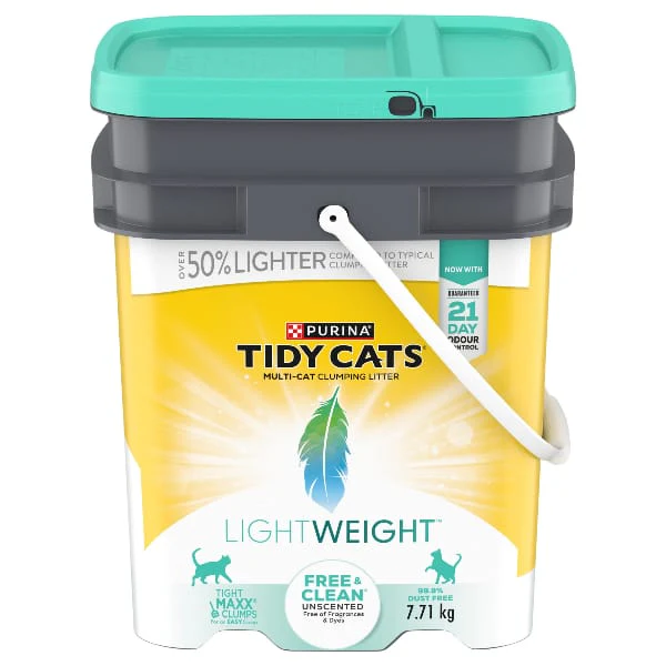 Tidy Cats LightWeight Free & Clean Unscented Multi-Cat Clumping Cat Litter, 7.71kg